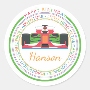 Happy Birthday   Classic Simple Custom Photo Round Sticker