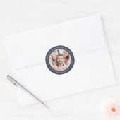 Happy Birthday Classic Simple Family Photo Classic Round Sticker (Envelope)