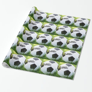 Happy Birthday Classic Soccer Ball Wrapping Paper