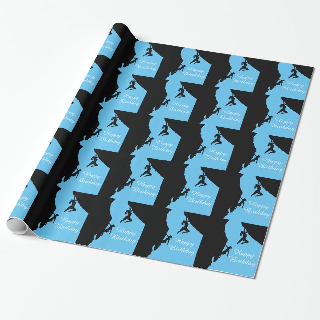Happy Birthday climbers gift wrap (Unrolled)