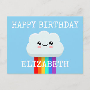 Happy birthday cloud postcard
