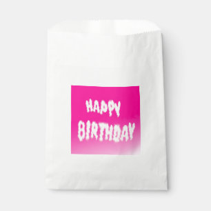 happy birthday clouds on pink favour bags