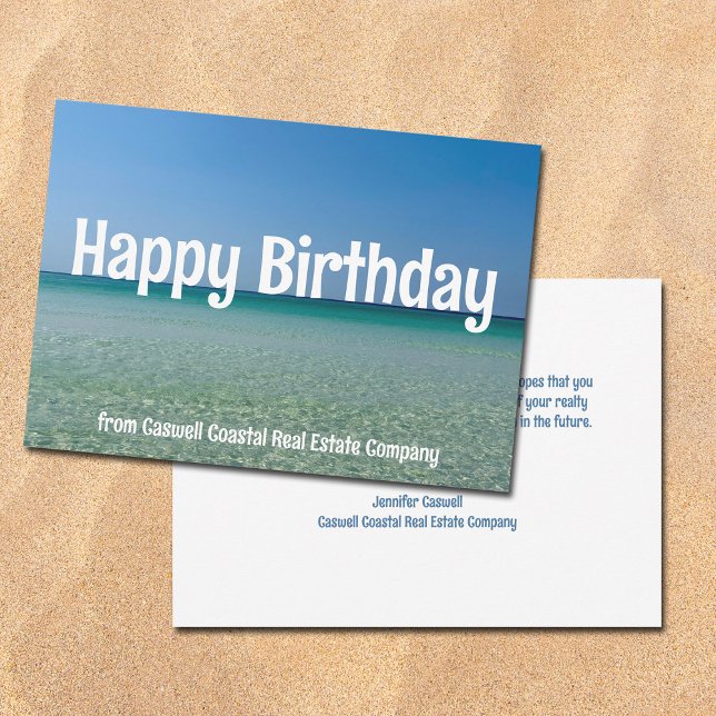 Happy Birthday Coastal Company Personalised Flat Card (Creator Uploaded)