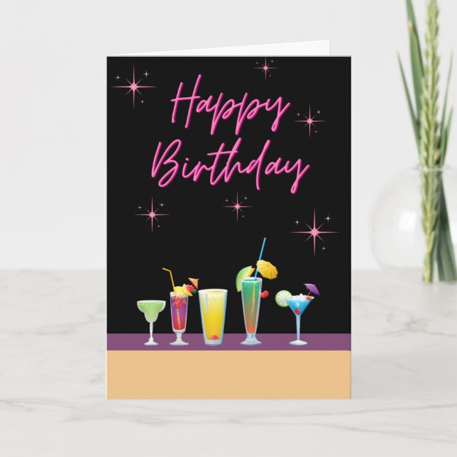 Happy Birthday - Cocktails Card (Front)