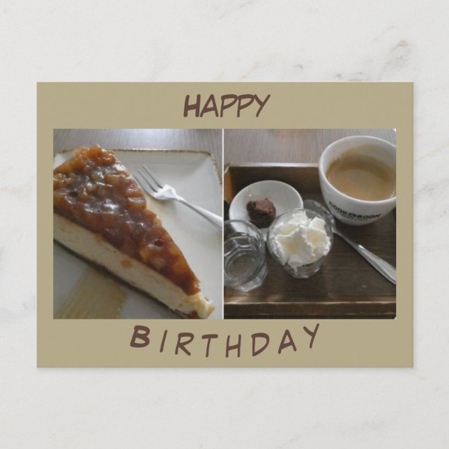 Happy Birthday Coffee & Cake Postcard (Front)