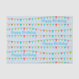 Happy Birthday Colorful Bunting Flags Tissue Paper