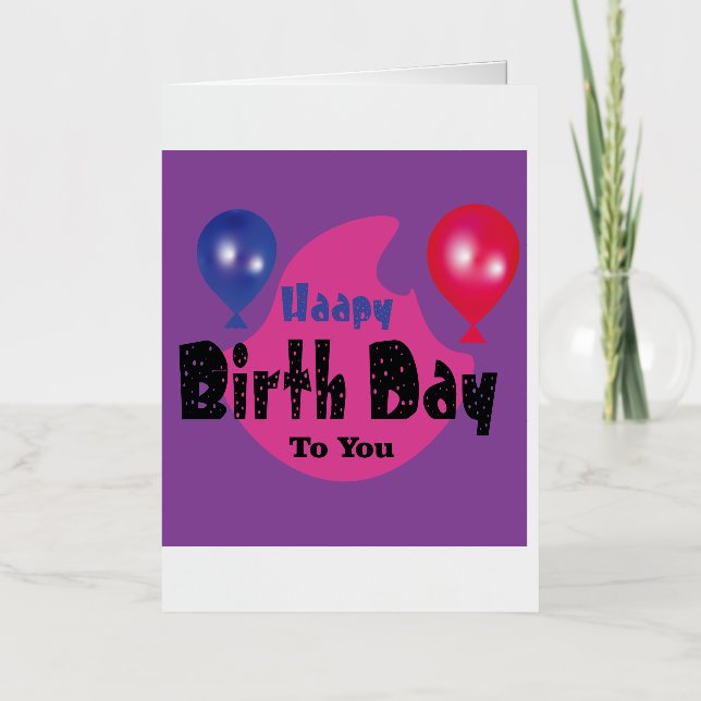 Happy Birthday – Colorful Celebration Party Design Foil Greeting Card (Front)