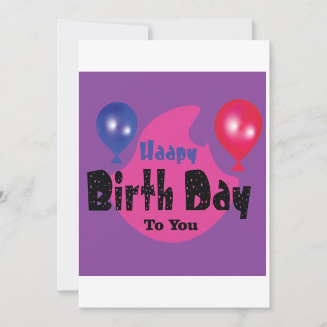 Happy Birthday – Colorful Celebration Party Design Holiday Card (Front)