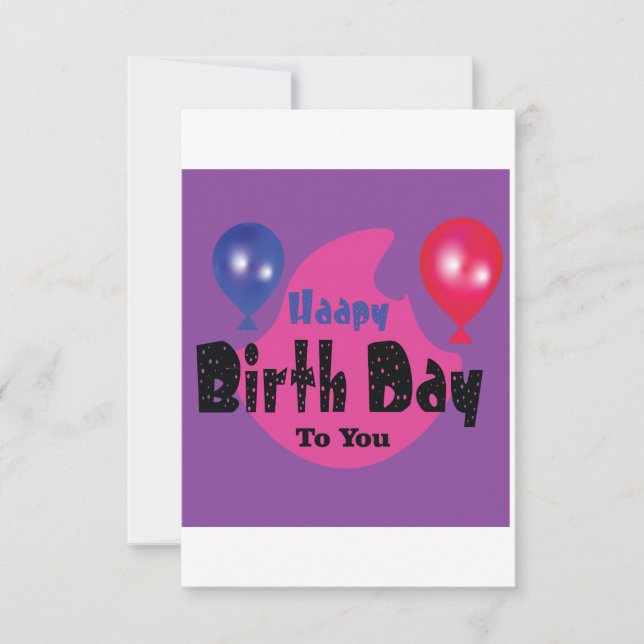 Happy Birthday – Colorful Celebration Party Design Thank You Card (Front)
