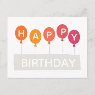 Happy Birthday colourful ballons Postcard