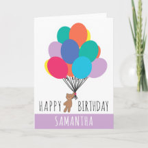  Happy Birthday Colourful Balloon Teddy Bear Name 