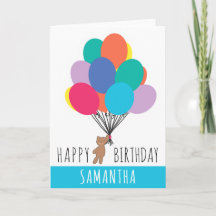  Happy Birthday Colourful Balloon Teddy Bear Name 