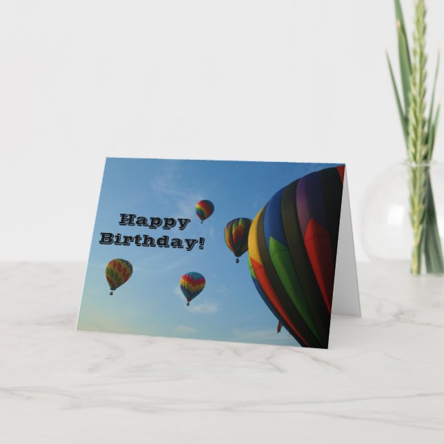 Happy Birthday Colourful Balloons Card (Front)