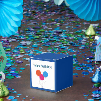 Happy Birthday Colourful Balloons Cartoon Favour Box