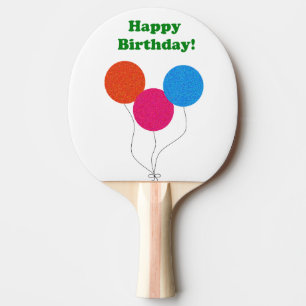 Happy Birthday Colourful Balloons Cartoon Ping Pong Paddle