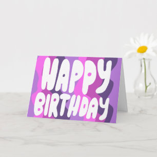 HAPPY BIRTHDAY Colourful Bubble Letters CUSTOM Bda Card