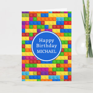 Happy Birthday Colourful Building Block Card