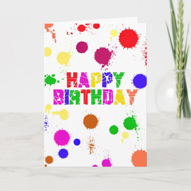 Happy Birthday Colourful Card (Front)