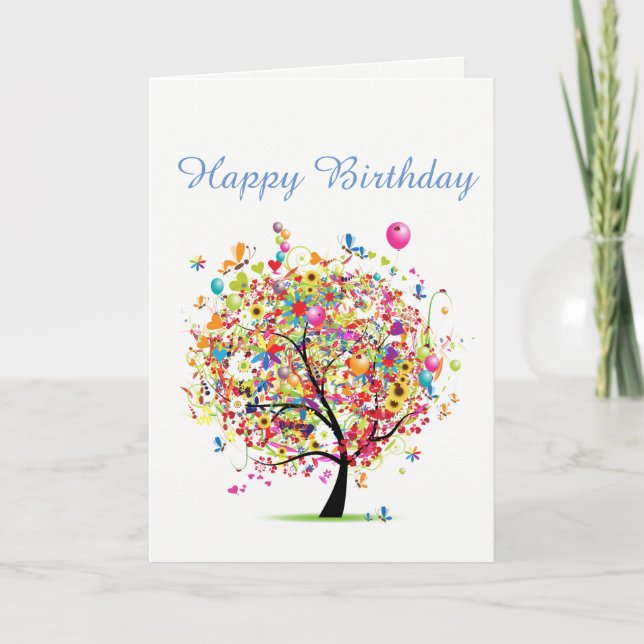 Happy Birthday Colourful Card (Front)