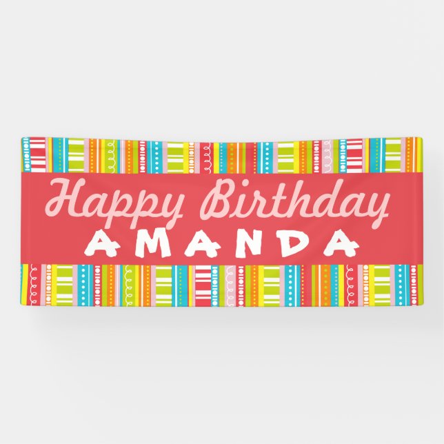 Happy Birthday Colourful Celebration Banner (Horizontal)