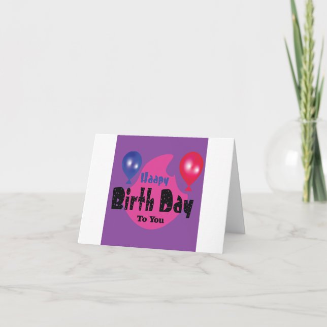 Happy Birthday – Colourful Celebration Party Desig Thank You Card (Front)