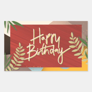 Happy Birthday, colourful celebration Rectangular Sticker