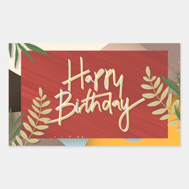 Happy Birthday, colourful celebration Rectangular Sticker (Front)