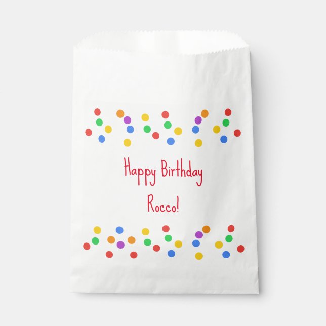 Happy Birthday Colourful Confetti Party Favour Bags (Front)