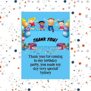 Happy Birthday Colourful Flat Thank You Card 