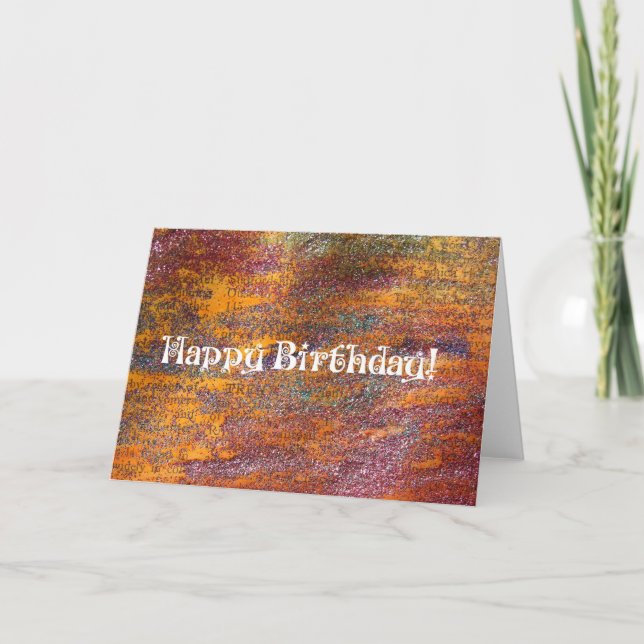 Happy Birthday Colourful Glitter Card (Front)