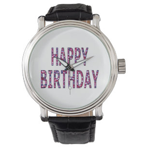Happy Birthday Colourful Message Watch