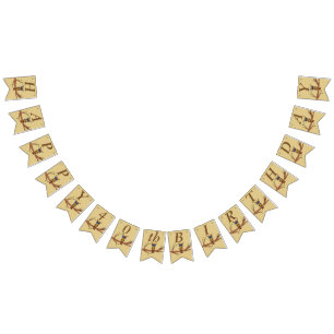 Happy Birthday Colourful Owl On Branch Brown Bunting