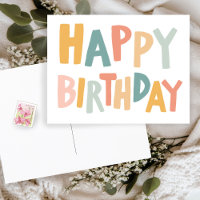 HAPPY BIRTHDAY Colourful Pastel Handlettering Cute