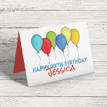 Happy Birthday Colourful Rainbow Balloons Confetti Card<br><div class="desc">Happy Birthday,  balloon bunch. A colourful rainbow balloons confetti design. A cute fun funny festive card for any year birthday. Create your own birthday card with this fun card,  great for kids or adults</div>