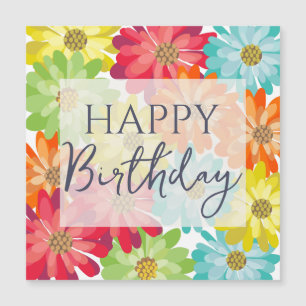 Happy Birthday Colourful Spring Flowers