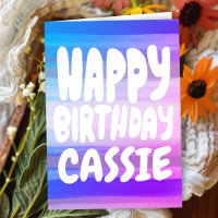 HAPPY BIRTHDAY Colourful Watercolor Stripes CUSTOM