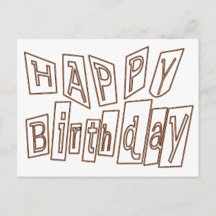 Happy Birthday Colouring Plate Postcard