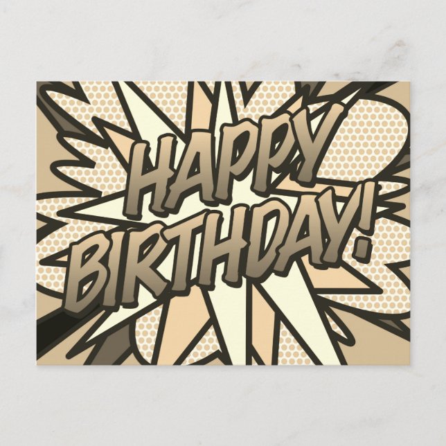 HAPPY BIRTHDAY Comic Book Pop Art Vintage Postcard (Front)