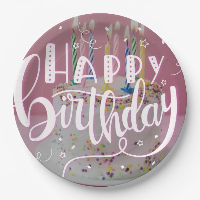 Happy Birthday concept Paper Plate (Front)