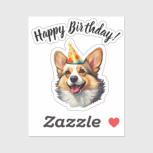 Happy Birthday cone Corgi