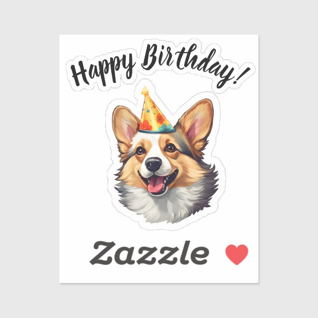 Happy Birthday cone Corgi (Sheet)