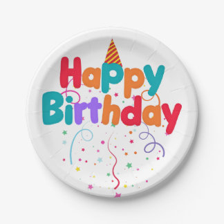 Happy Birthday Confetti Paper Plate