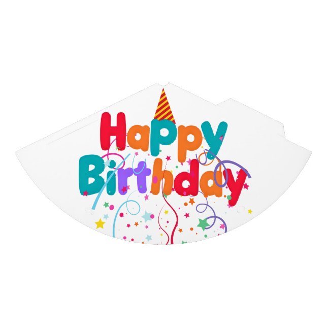 Happy Birthday Confetti Party Hat (Front)