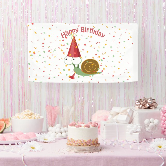Happy Birthday! Confetti Snail Banner (Party)