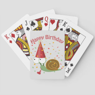 Happy Birthday! Confetti Snail Playing Cards