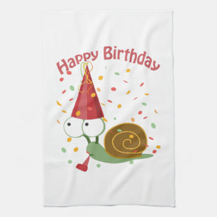 Happy Birthday! Confetti Snail Tea Towel