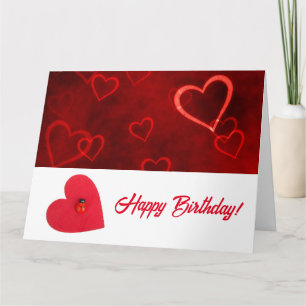Happy Birthday! Congratulations card red hearts