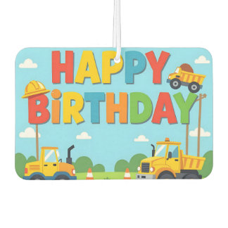 Happy birthday construction builder theme car air freshener