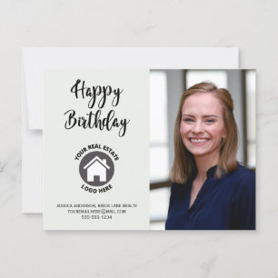 Happy Birthday Contact Info Photo Real Estate Postcard