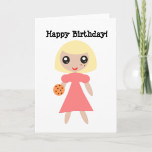 Happy Birthday Cookie Girl Card